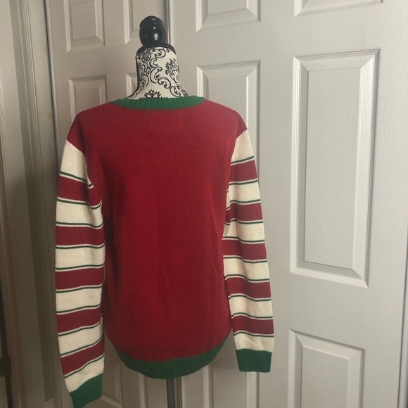 Ugly Christmas Sweater Dog Pug Elf Jingle Bell Holiday Party M - Picture 3 of 5